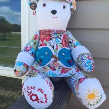 Garden bear with bird pockets